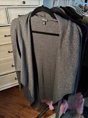Torrid Gray Shimmer Open Cardigan (Size 0)